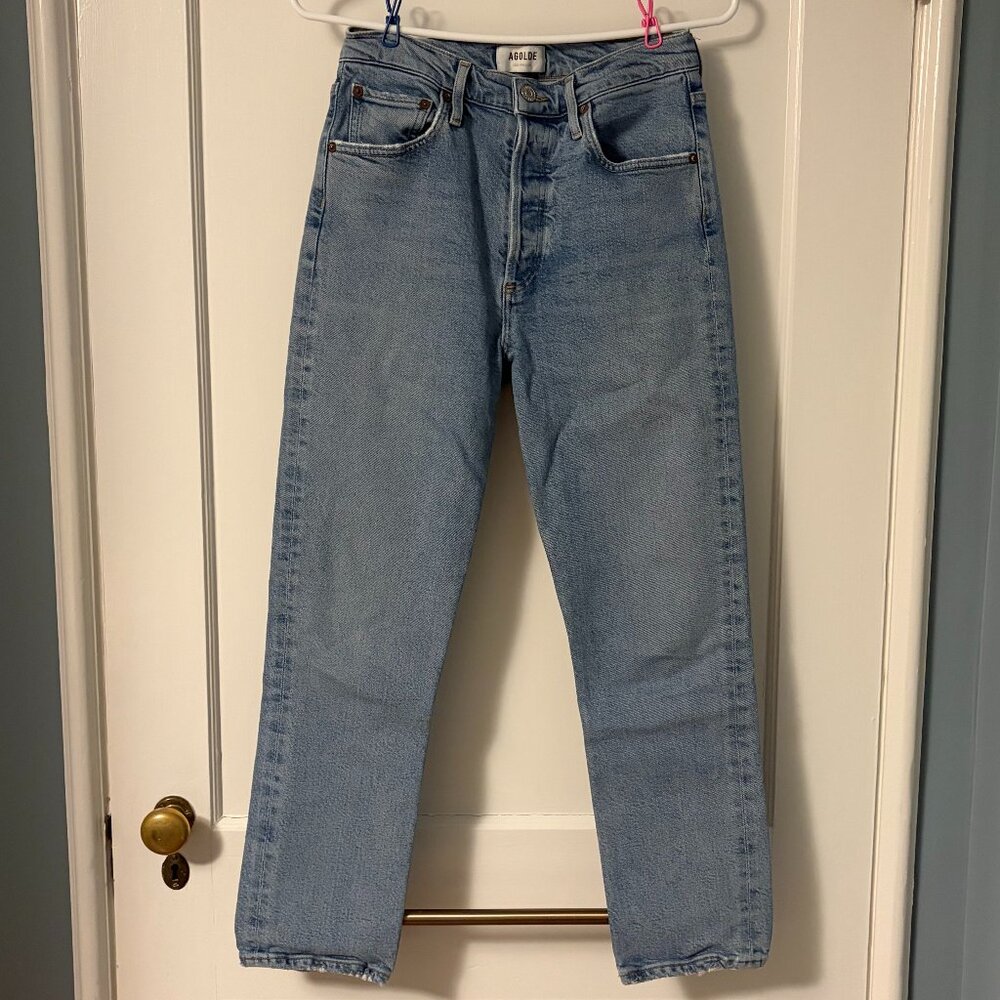 Agolde Riley high rise straight crop jeans size 26 medium wash